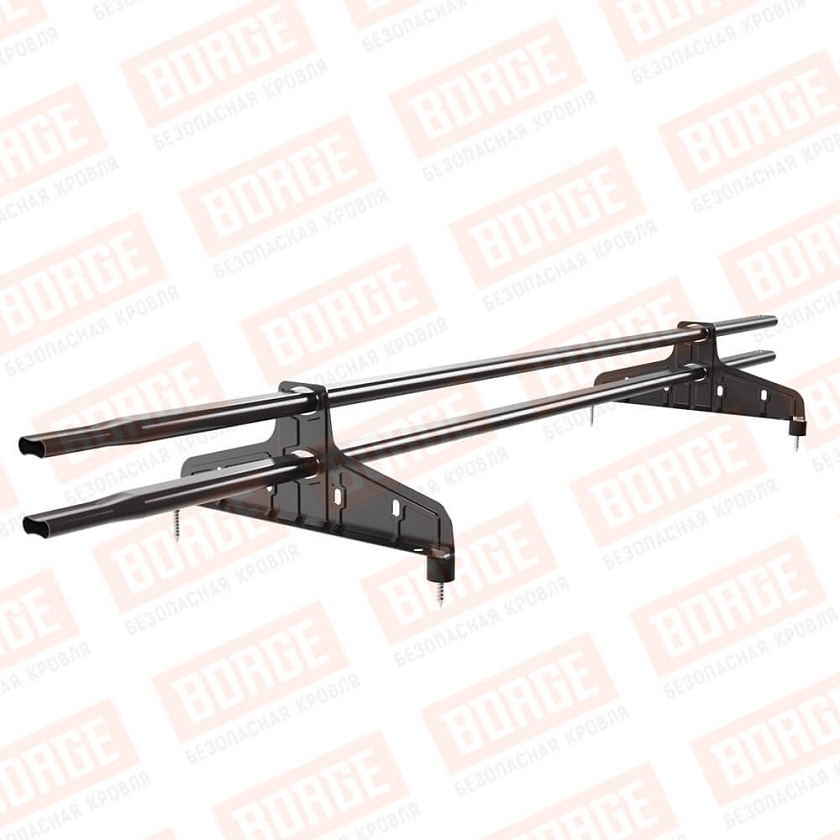 Снегозадержатель трубчатый Русский Рубеж 20х40мм, 1,5м, 2 опоры, серо-коричневый (RR 32)