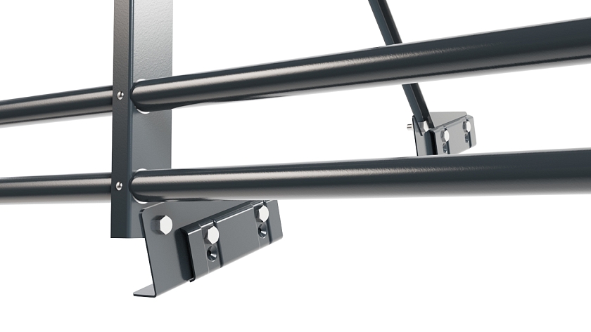 Ограждение кровельное NewLine H-90см, 3м, для фальц. кров., антрацитово-серый (RAL 7016), с двумя доп. трубами