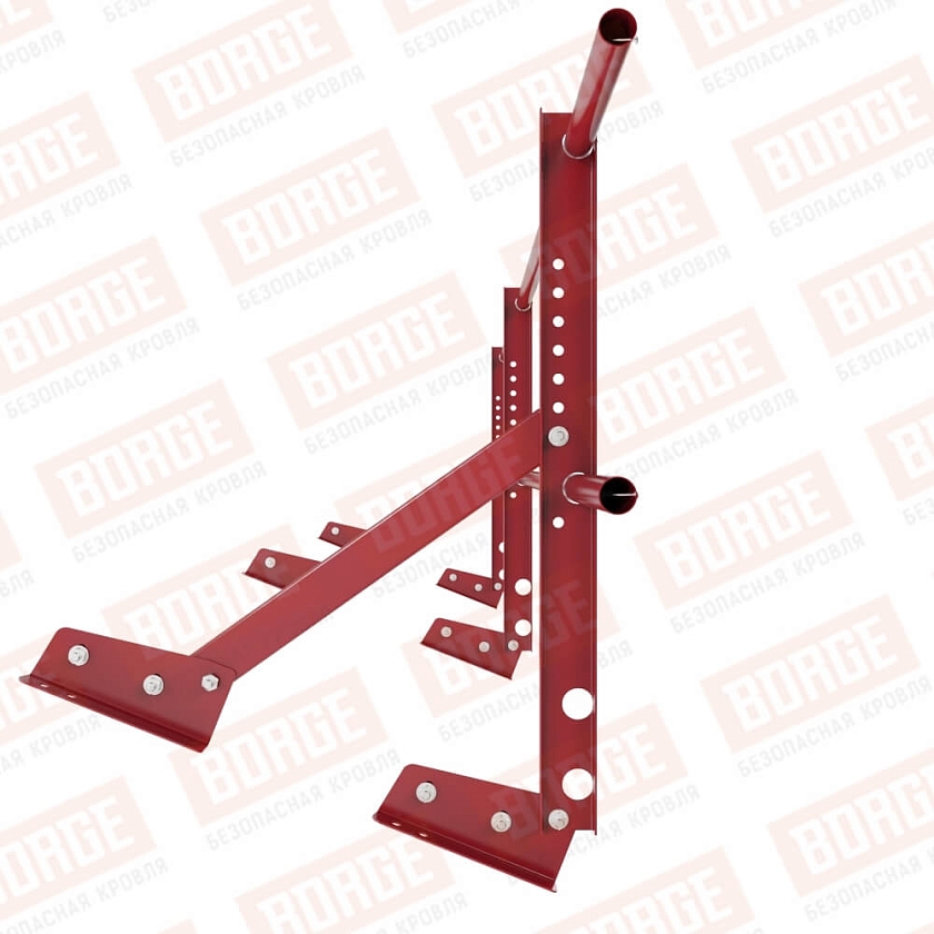 Ограждение кровельное Русский Рубеж H-60см, 3м, для фальцевой кровли, рубиново-красный (RAL 3003)
