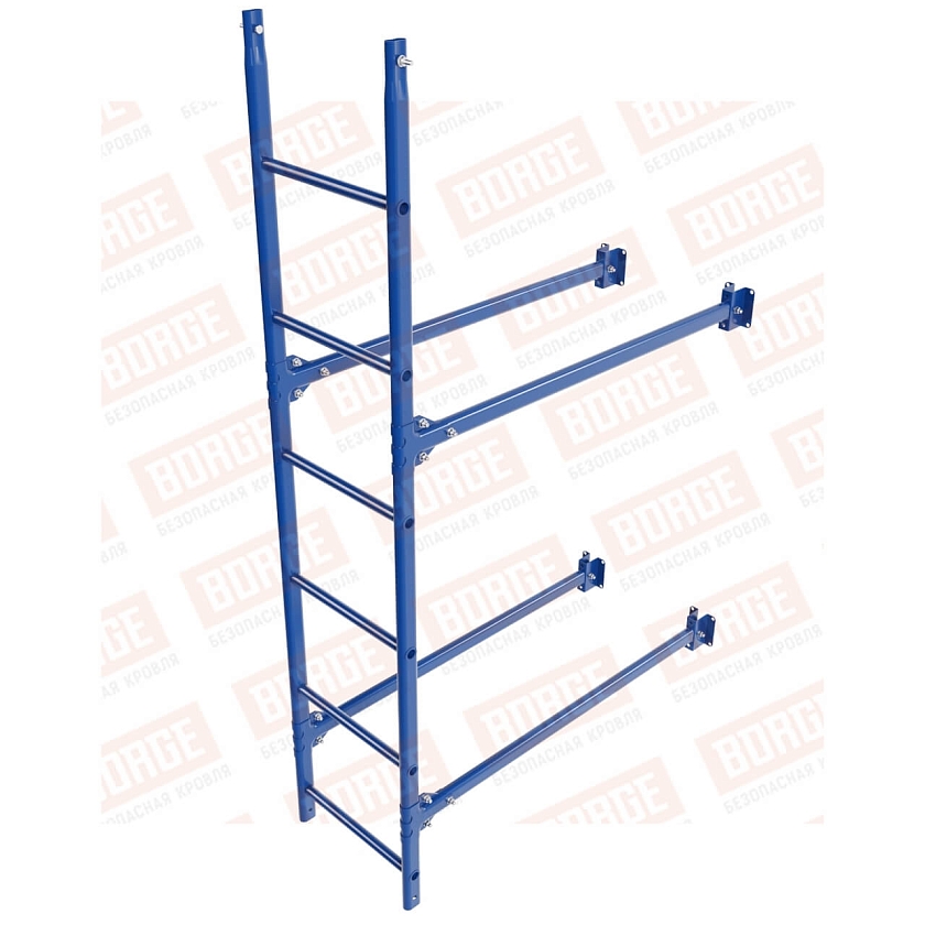 Комплект лестница фасадная BORGE (нижняя секция), 1,8м, сигнально-синий (RAL 5005)