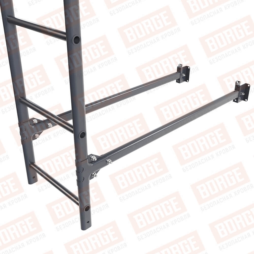 Комплект лестница фасадная BORGE (верхняя секция), 1,8м, серый графит (RAL 7024 matt)