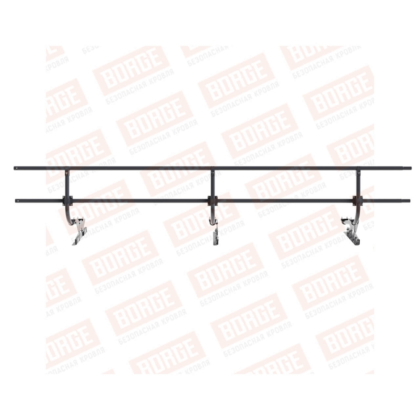 Ограждение кровельное BORGE H-60см, 3м, для фальцевой кровли, серый графит (RAL 7024 matt)