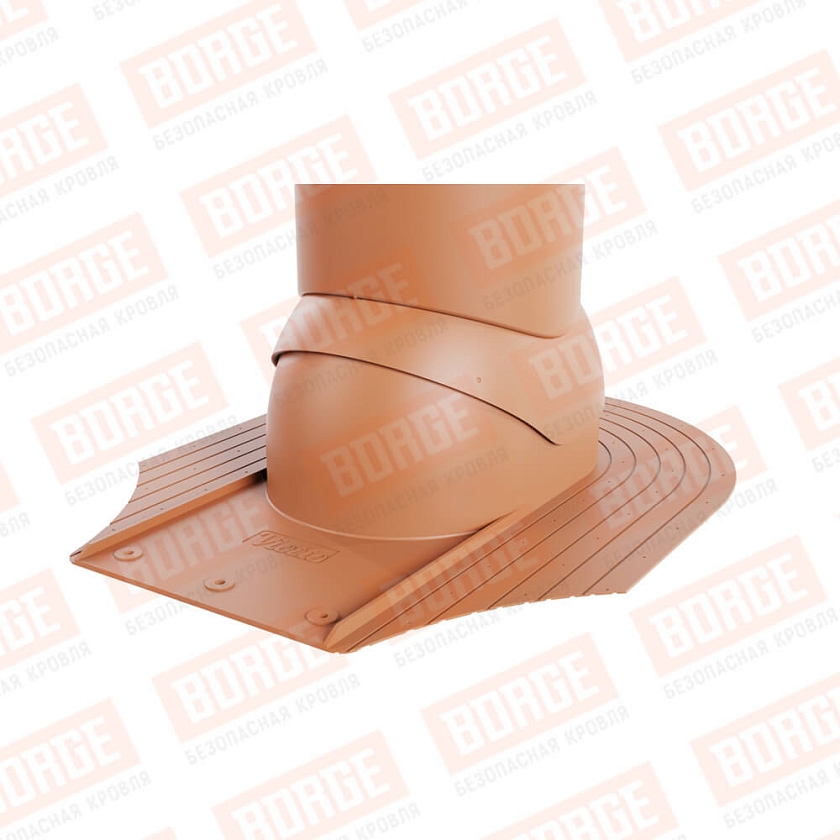 Труба вентиляционная Viotto, для мягкой кровли при монтаже, d-125мм, утепленная, терракотовый (RAL 8004)