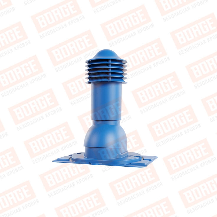 Труба вентиляционная Viotto с универсальным проходным элементом, d-110мм, h-550мм, утепленная, сигнально-синий (RAL 5005)