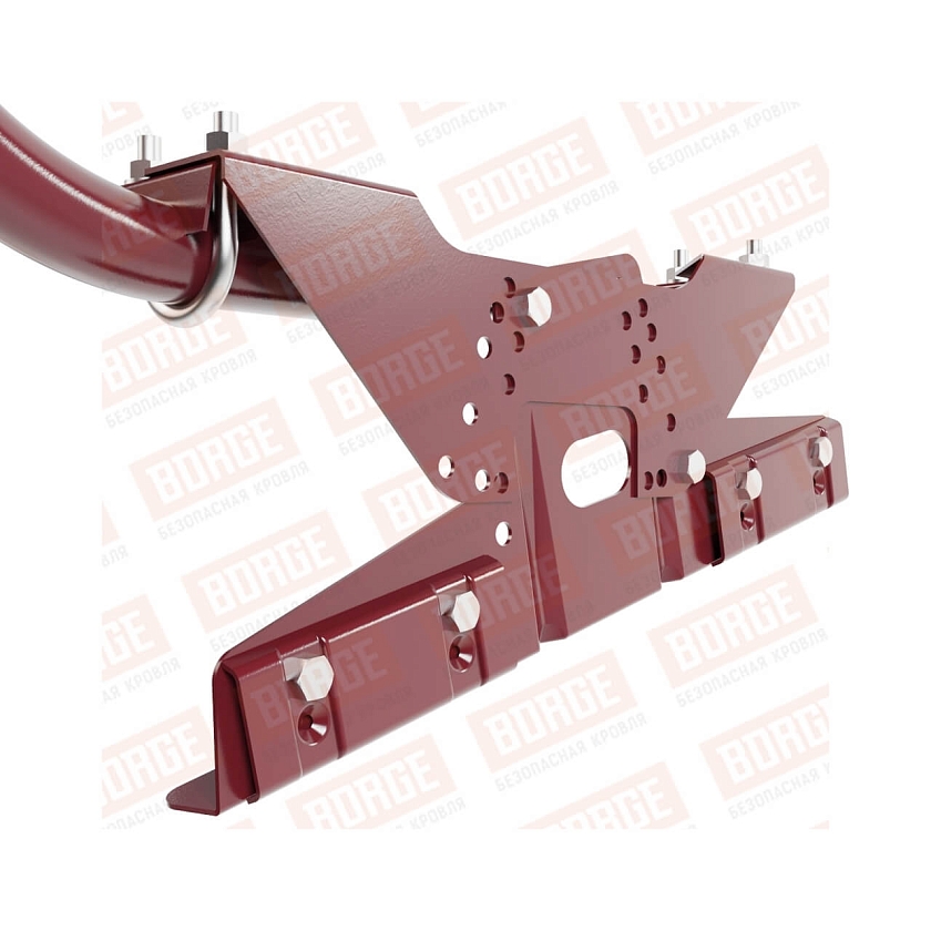 Ограждение кровельное BORGE H-60см, 3м, для фальцевой кровли, красное вино (RAL 3005)