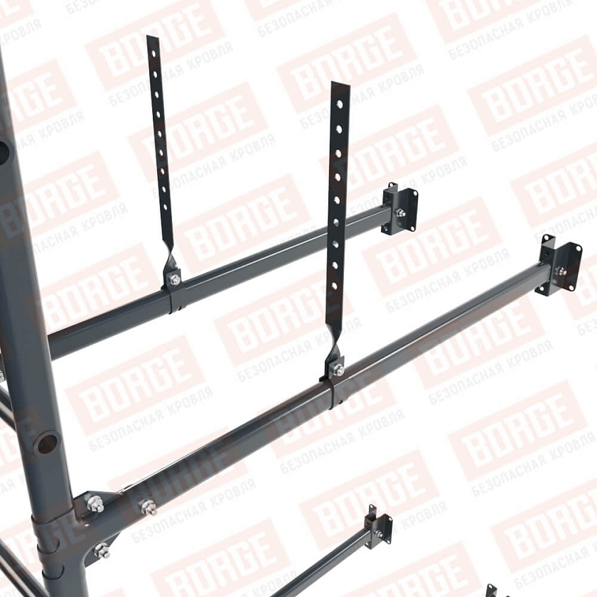 Комплект лестница фасадная BORGE (верхняя секция), 1,8м, антрацитово-серый (RAL 7016)