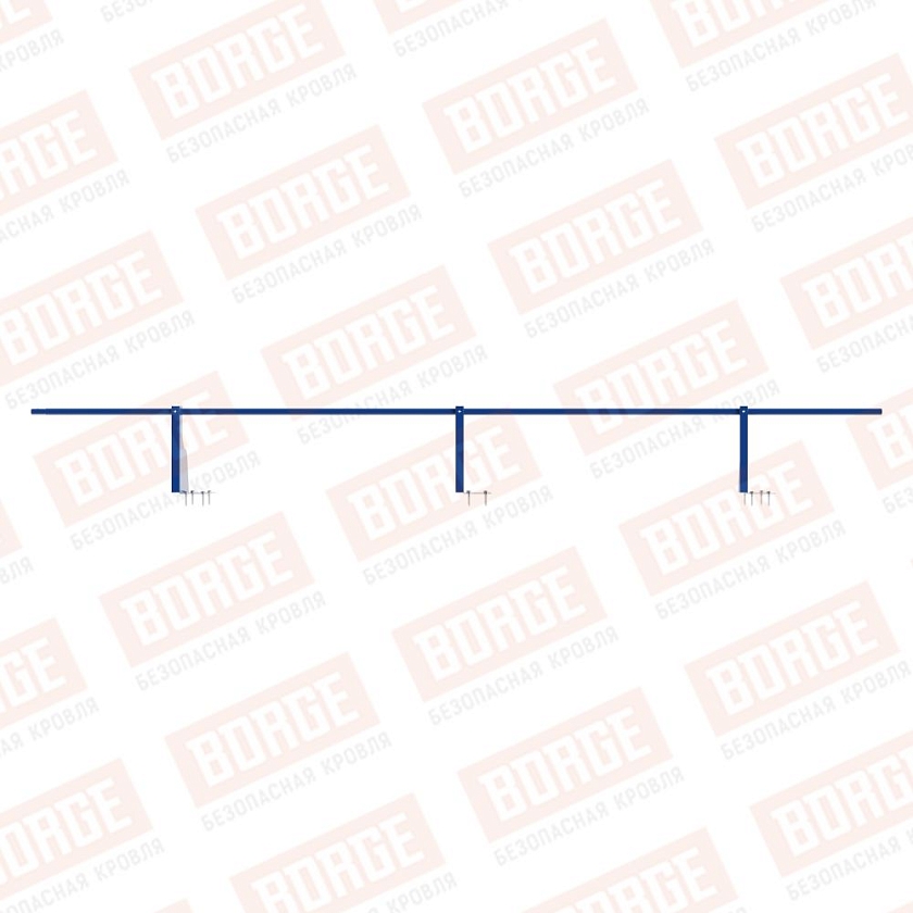 Ограждение плоских кровель NewLine Н-30, 3м, верхнее крепление, сигнально-синий (RAL 5005)