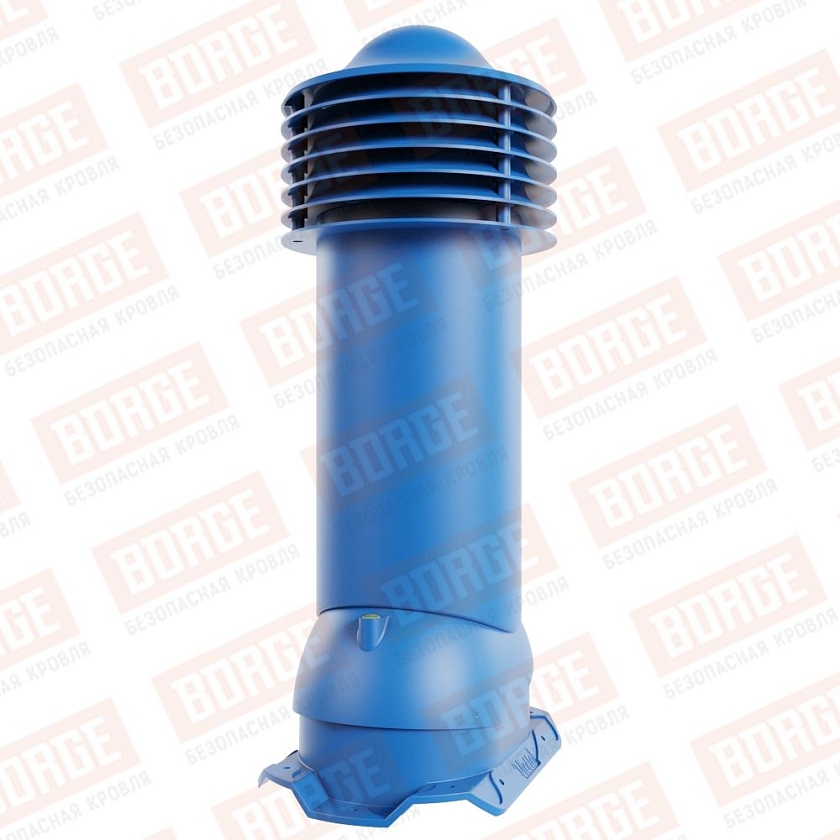 Труба вентиляционная Viotto, для профнастила С20, d-125мм, неутепленная, сигнально-синий (RAL 5005)