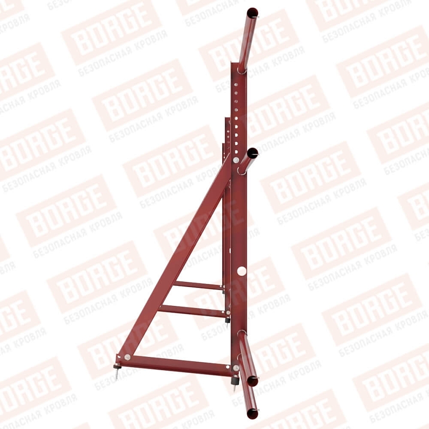 Ограждение кровельное Русский Рубеж H-90см, 3м, коричнево-красный (RAL 3011), с двумя доп. трубами