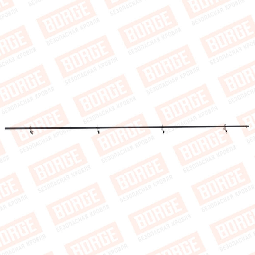 Снегозадержатель однотрубчатый BORGE 3м, 4 опоры, серый графит (RAL 7024)