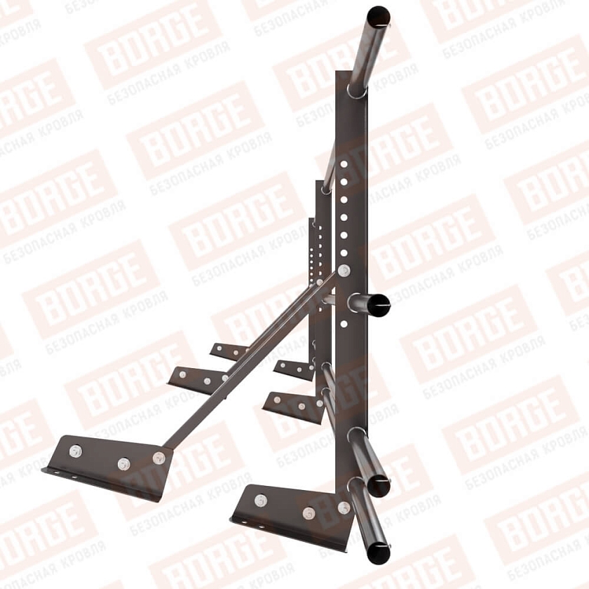 Ограждение декоративное NewLine H-60см, 3м, для фальц. кров., серо-коричневый (RR 32), с двумя доп. трубами