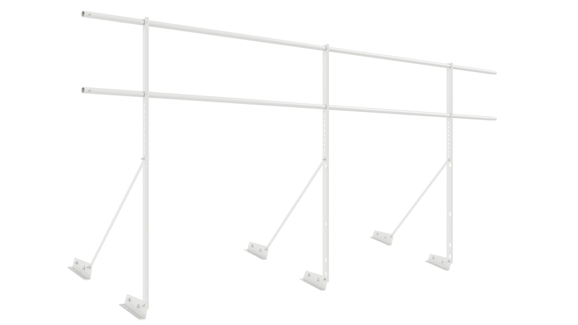 Ограждение кровельное NewLine H-120см, 3м, для фальцевой кровли, сигнально-белый (RAL 9003)