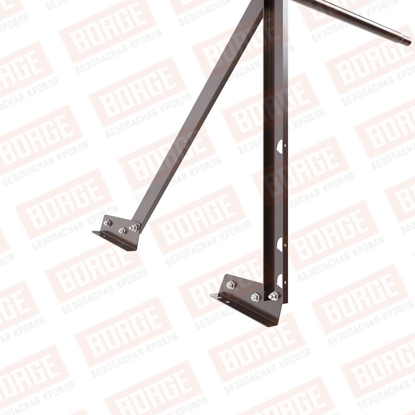 Ограждение кровельное Русский Рубеж H-90см, 3м, для фальцевой кровли, коричневый шоколад (RAL 8017)