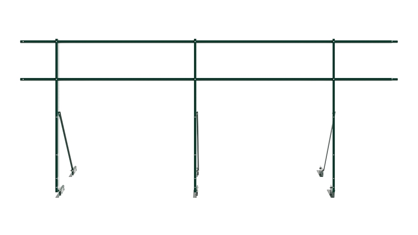 Ограждение кровельное NewLine H-120см, 3м, для фальцевой кровли, зеленый мох (RAL 6005)