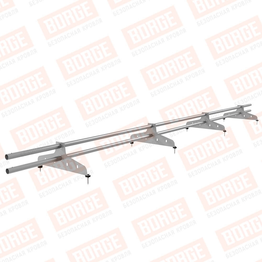 Снегозадержатель трубчатый NewLine 3м, D-25мм, 4 опоры, сигнально-серый (RAL 7004)