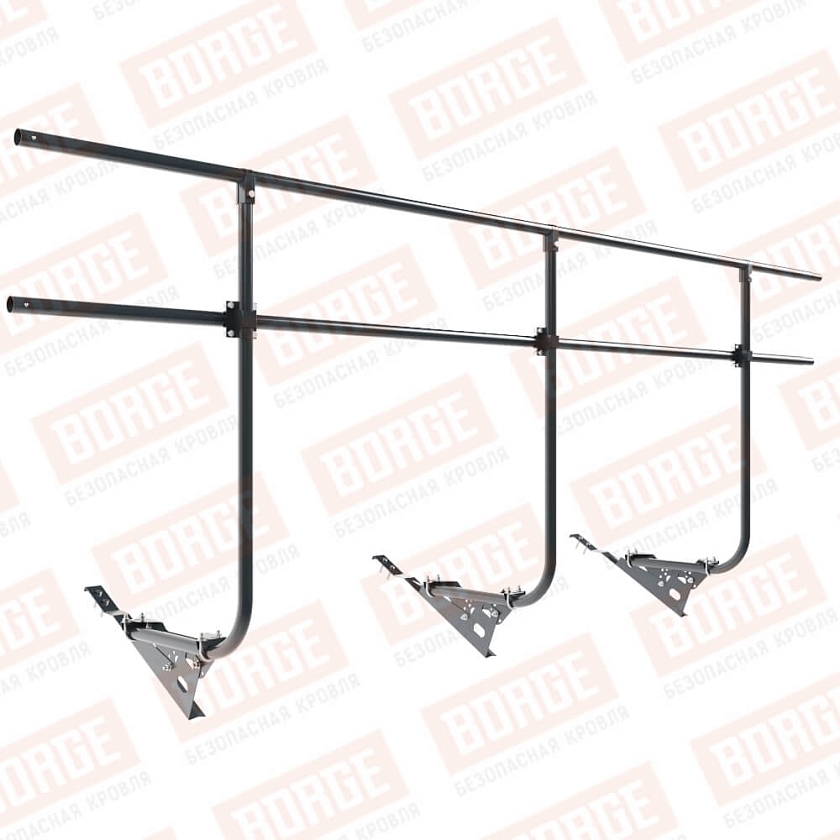 Ограждение кровельное BORGE H-120см, 3м, для черепичной кровли, антрацитово-серый (RAL 7016)