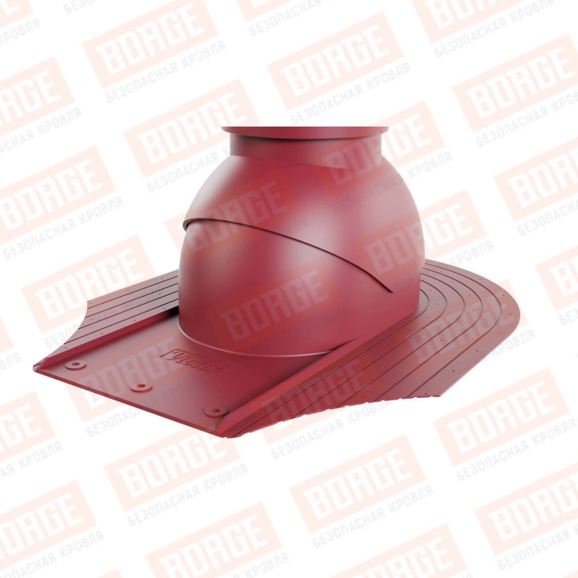 Выход вентиляции канализации Viotto, для мягкой кровли при монтаже, красное вино (RAL 3005)