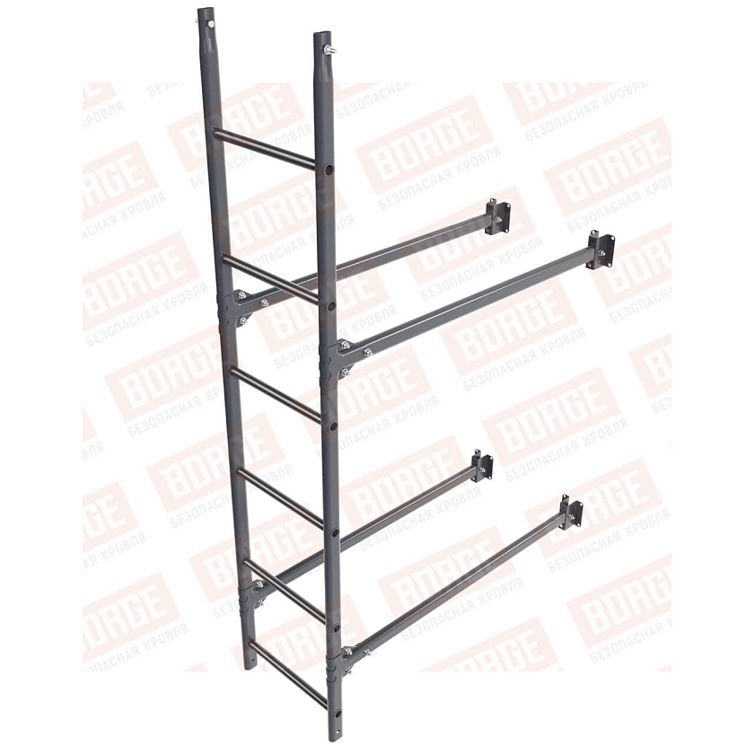 Комплект лестница фасадная BORGE (нижняя секция), 1,8м, серый графит (RAL 7024)