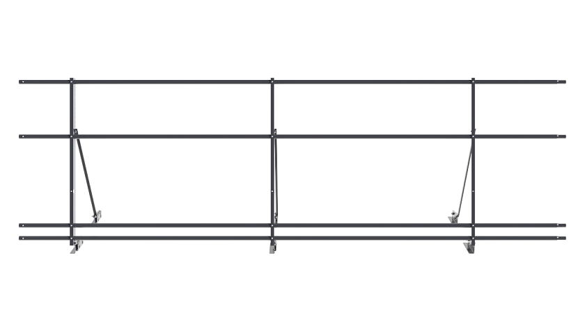 Ограждение кровельное NewLine H-90см, 3м, для фальц. кров., серый графит (RAL 7024), с двумя доп. трубами