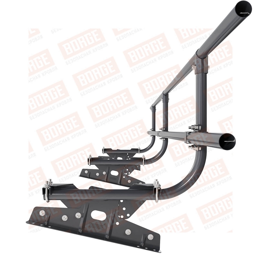 Ограждение кровельное BORGE H-60см, 3м, для фальцевой кровли, серый графит (RAL 7024 matt)