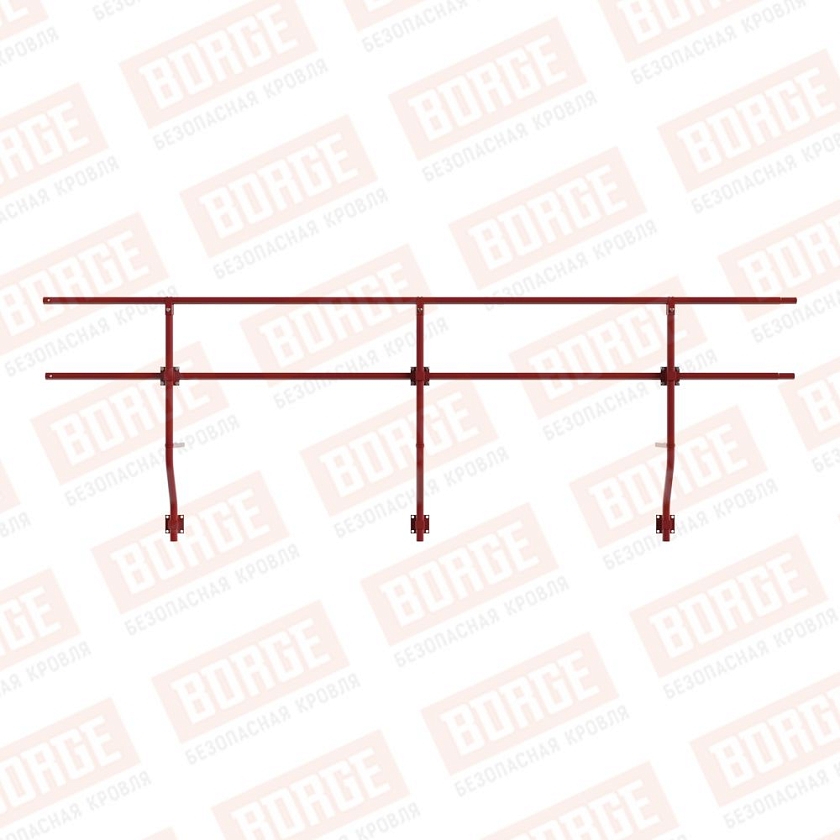 Ограждение парапетное BORGE H-60см, 3м, коричнево-красный (RAL 3011)