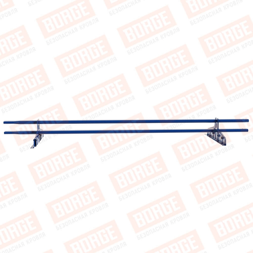 Снегозадержатель трубчатый Русский Рубеж 20х40мм, 1,5м, 2 опоры, для фальц. кровли, сигнально-синий (RAL 5005)