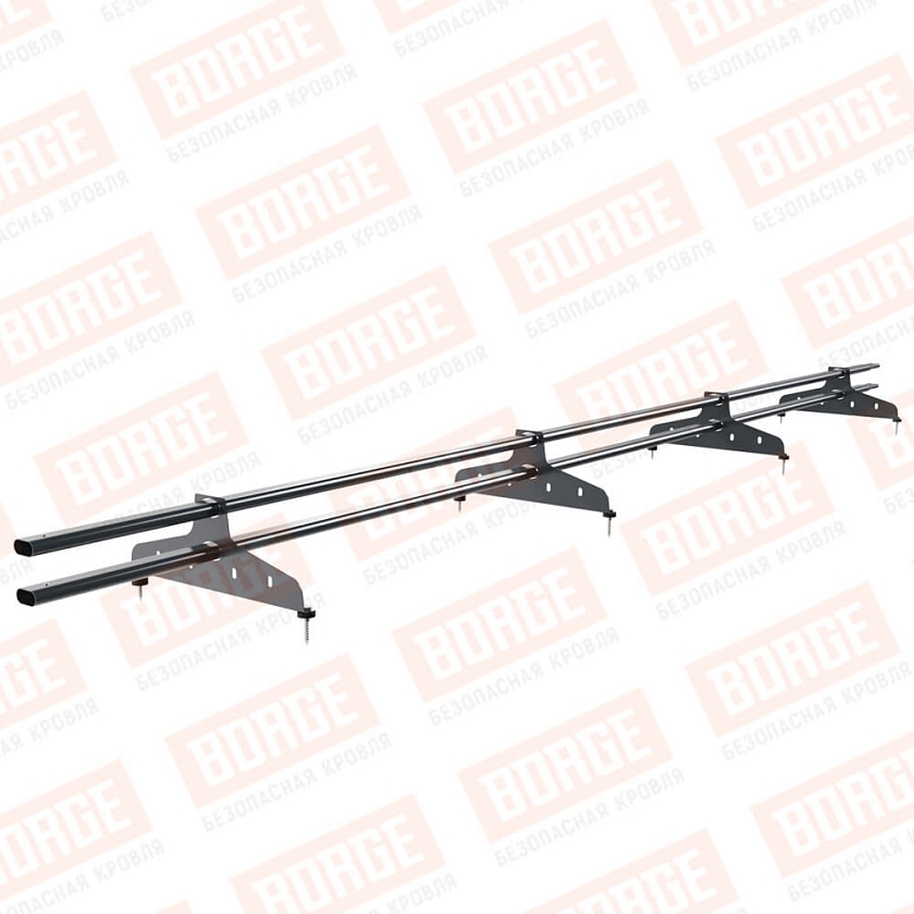 Снегозадержатель трубчатый NewLine 3м, 20х40мм, 4 опоры, антрацитово-серый (RAL 7016)