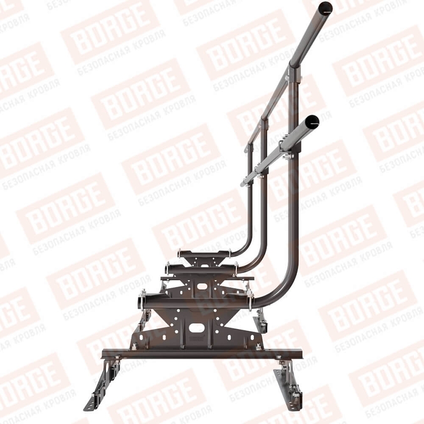 Ограждение кровельное BORGE H-90см, 3м, для параллельного фальца, серо-коричневый (RAL 8019 matt)