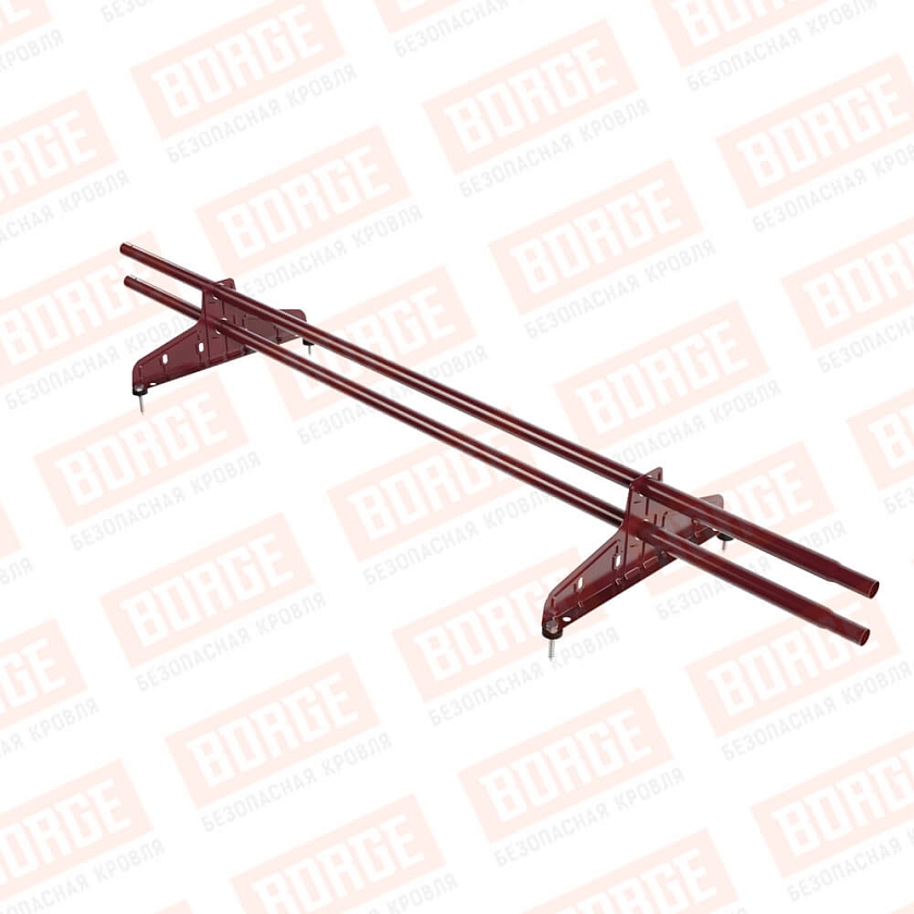 Снегозадержатель трубчатый Русский Рубеж D-25мм, 1,5м, 2 опоры, красное вино (RAL 3005)