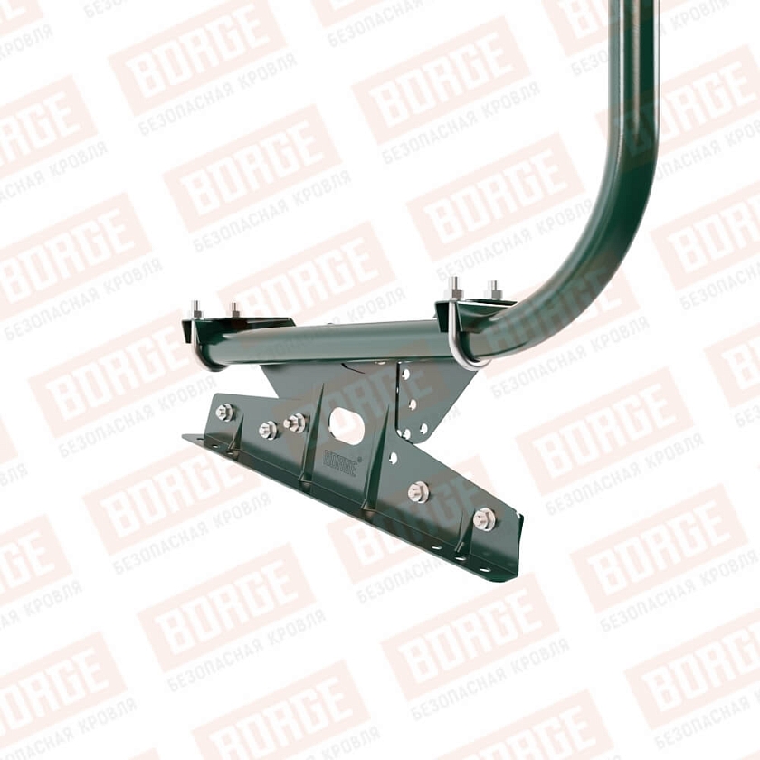 Ограждение кровельное BORGE H-90см, 3м, для фальцевой кровли, зеленый мох (RAL 6005)