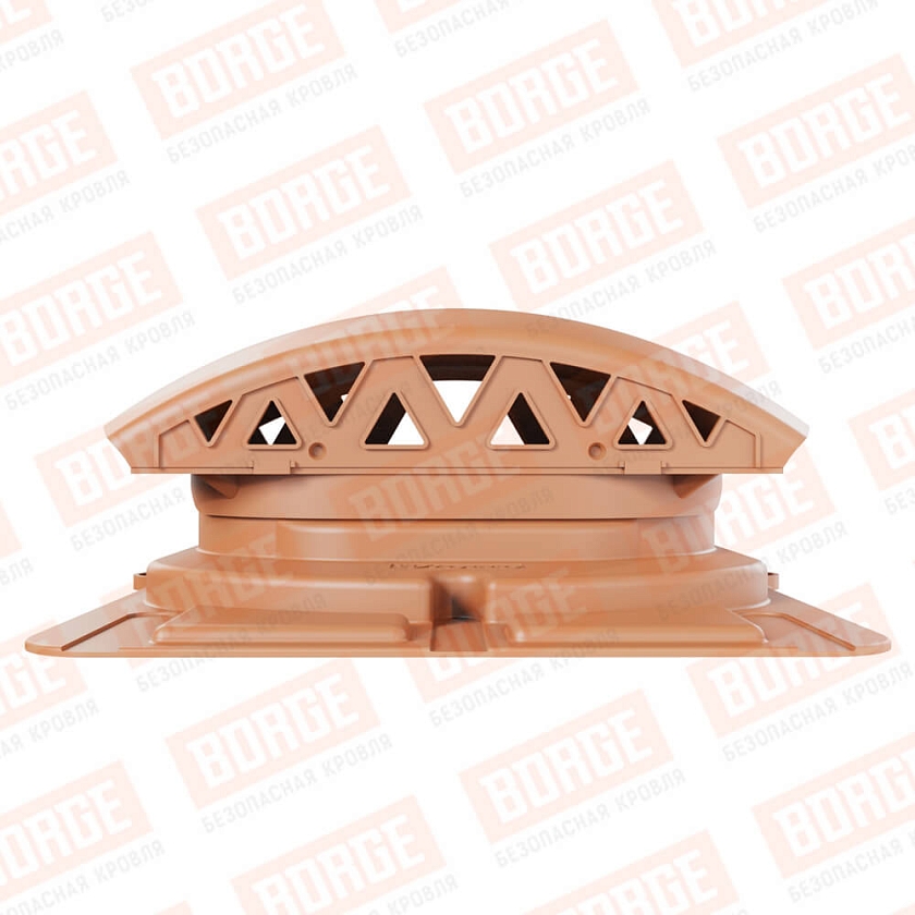 Вентилятор подкровельный Viotto с универсальным проходным элементом, терракотовый (RAL 8004). Черепаха