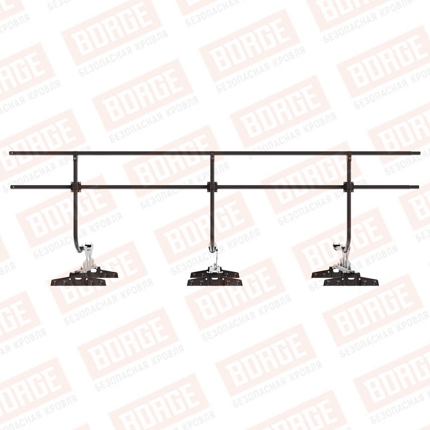 Ограждение кровельное BORGE H-90см, 3м, для параллельного фальца, серо-коричневый (RR 32)