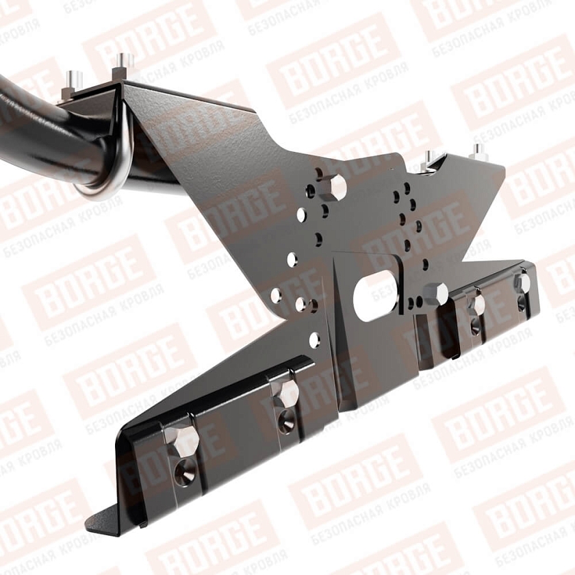 Ограждение кровельное BORGE H-120см, 3м, для фальцевой кровли, чёрный (RAL 9005 matt)