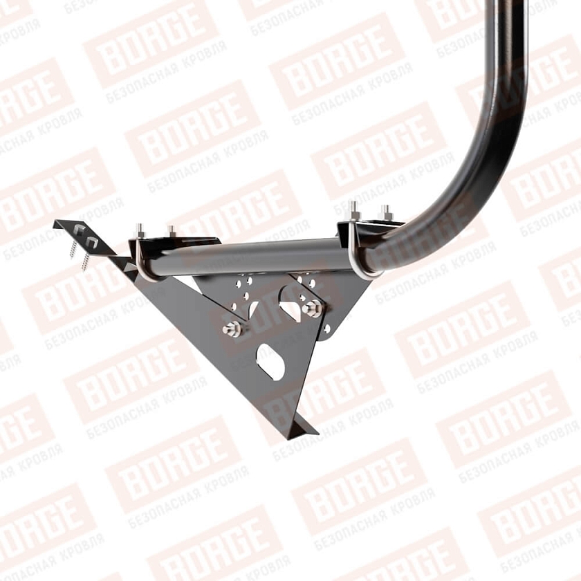 Ограждение кровельное BORGE H-90см, 3м, для черепичной кровли, чёрный (RAL 9005 matt)