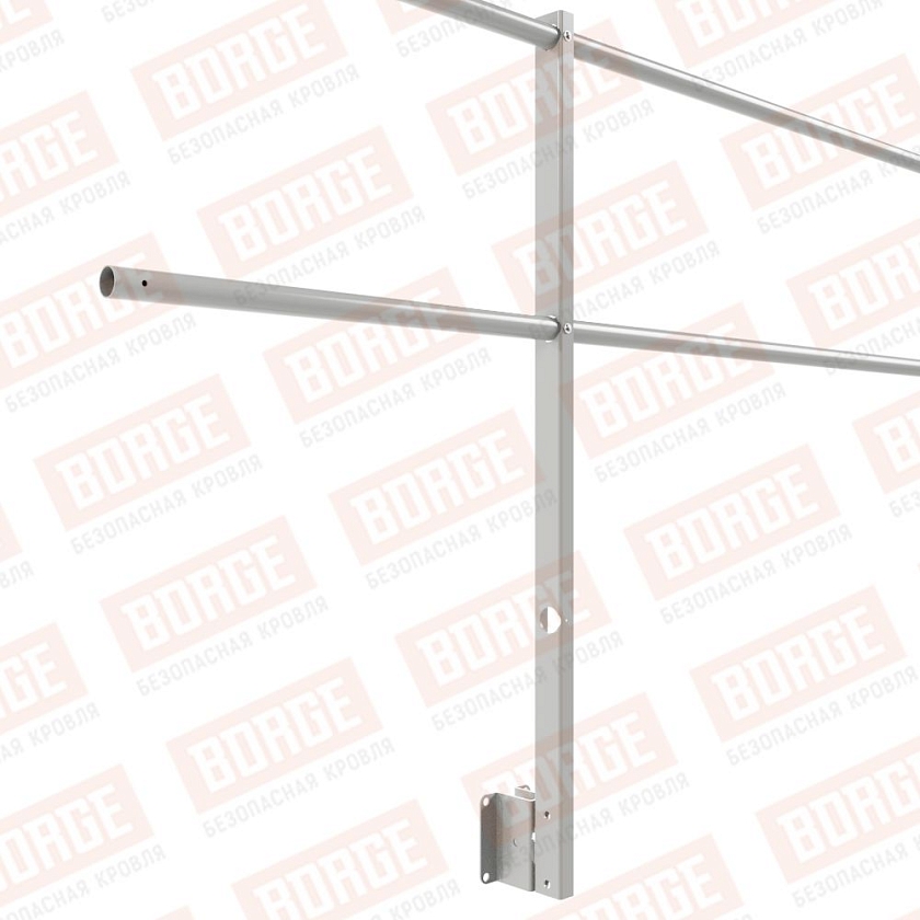 Ограждение парапетное NewLine H-90см, 3м, бело-алюминиевый (RAL 9006)