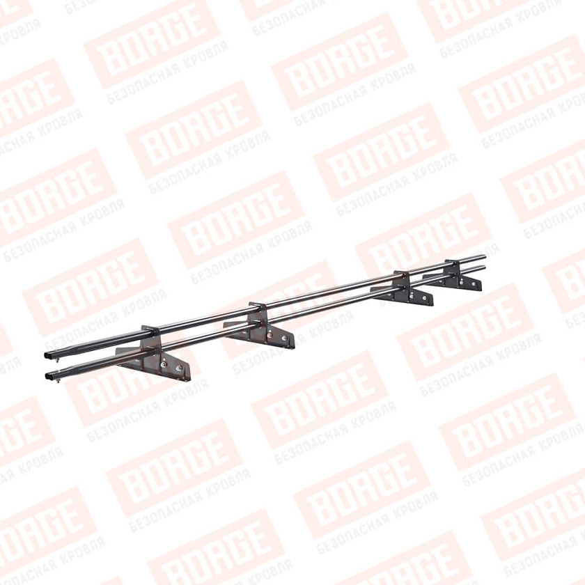 Снегозадержатель трубчатый Русский Рубеж 25х45мм, 3м, 4 опоры, для фальц. кровли, серый графит (RAL 7024)