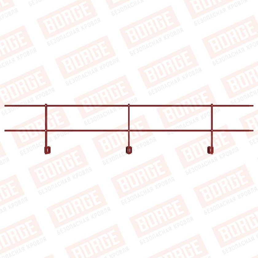 Ограждение парапетное NewLine H-60см, 3м, коричнево-красный (RAL 3011)