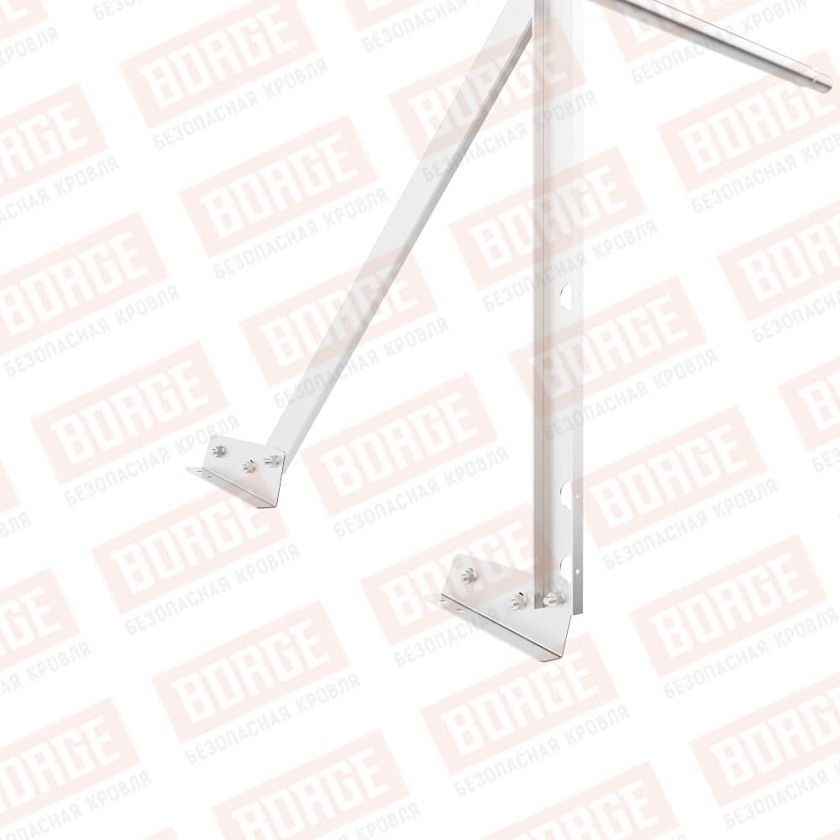 Ограждение кровельное Русский Рубеж H-90см, 3м, для фальцевой кровли, цинк