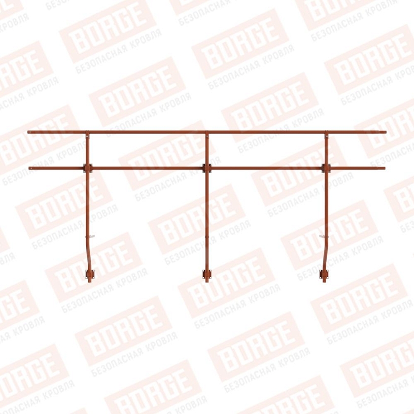 Ограждение парапетное BORGE H-90см, 3м, терракотовый (RAL 8004)