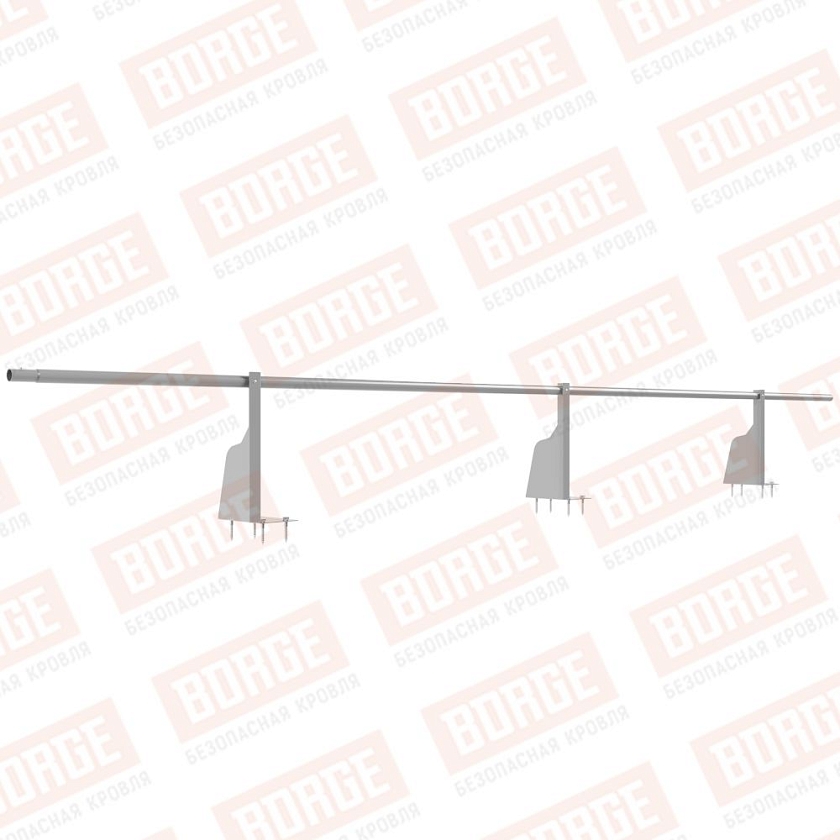 Ограждение плоских кровель NewLine Н-30, 3м, верхнее крепление, сигнально-серый (RAL 7004)