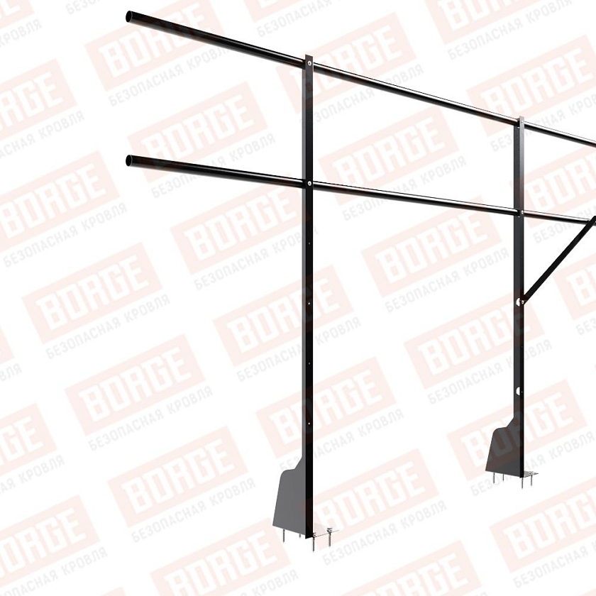 Ограждение плоских кровель NewLine Н-120, 3м, верхнее крепление, чёрный (RAL 9005)