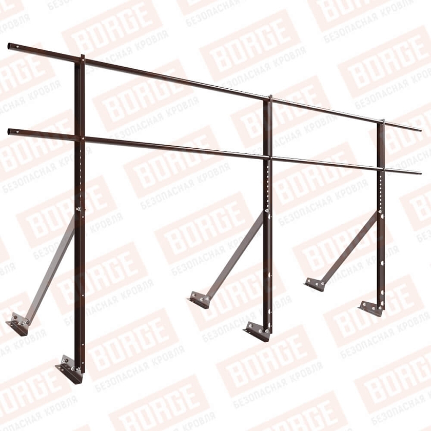 Ограждение кровельное Русский Рубеж H-120см, 3м, для фальцевой кровли, окрашенный (NL-807)