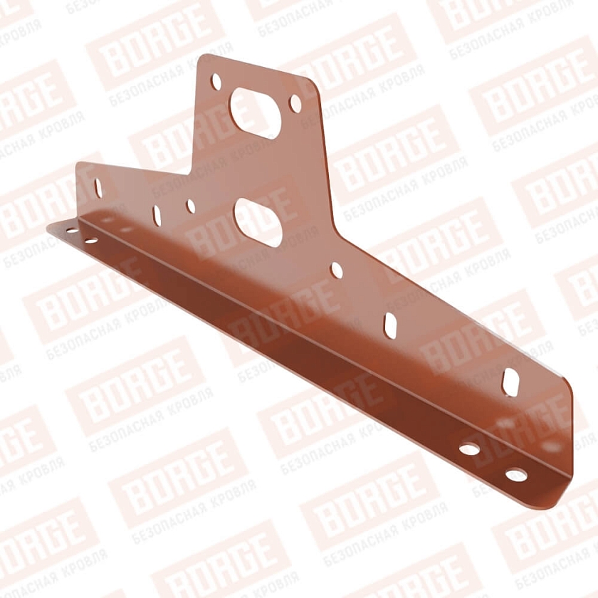 Универсальный кронштейн для переходного мостика Русский Рубеж, оцинк., терракотовый (RAL 8004)