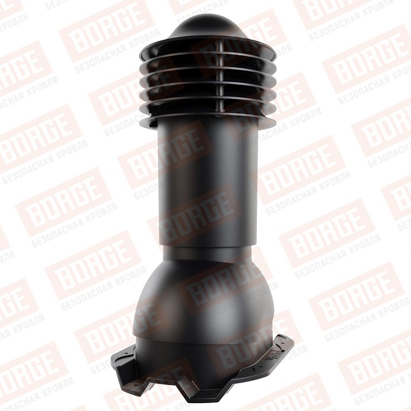 Труба вентиляционная Viotto, для профнастила С21, d-110мм, h-550мм, утепленная, чёрный (RAL 9005)