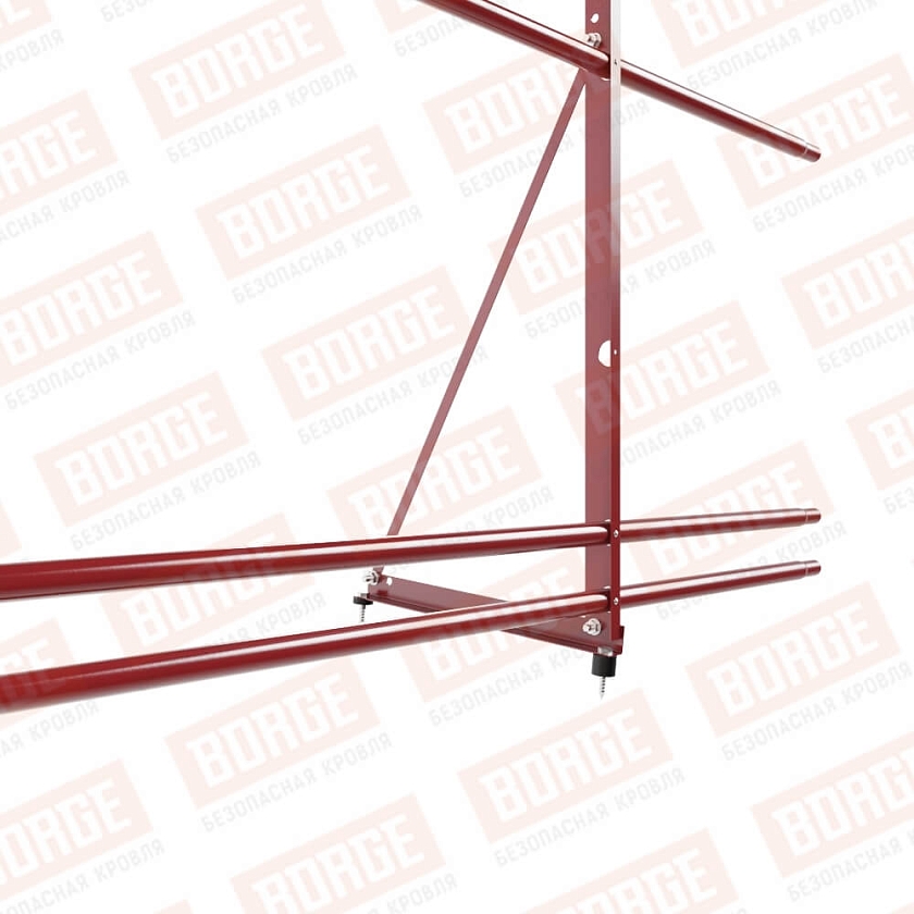 Ограждение декоративное NewLine H-90см, 3м, коричнево-красный (RAL 3011), с двумя доп. трубами