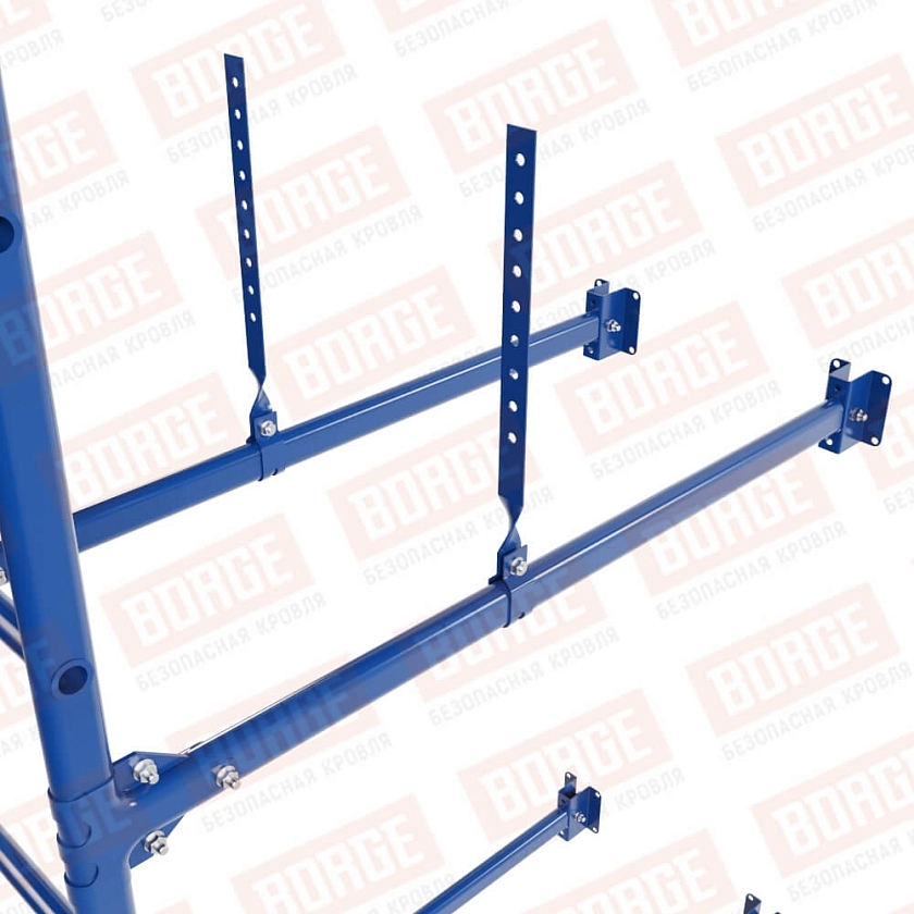 Комплект лестница фасадная BORGE (верхняя секция), 1,8м, сигнально-синий (RAL 5005)