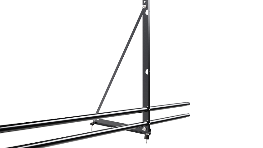 Ограждение кровельное NewLine H-120см, 3м, чёрный (RAL 9005), с двумя доп. трубами