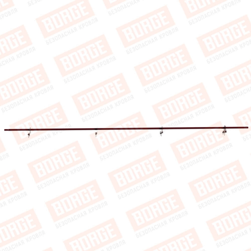 Снегозадержатель однотрубчатый NewLine 3м, D-25мм, 4 опоры, красное вино (RAL 3005)