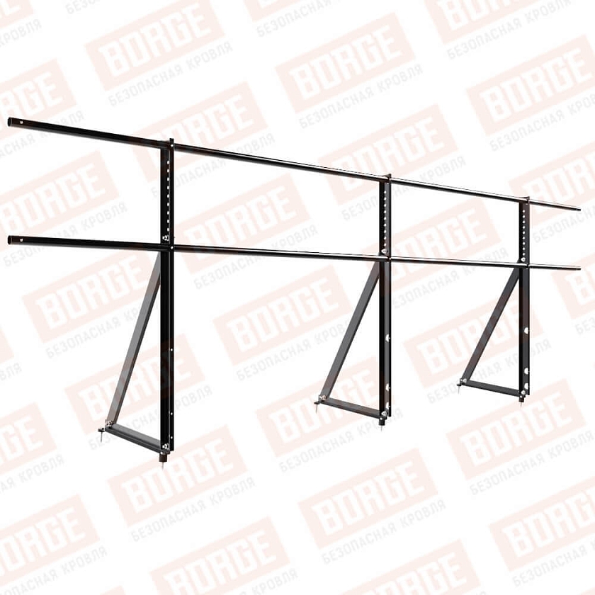 Ограждение кровельное Русский Рубеж H-90см, 3м, чёрный (RAL 9005)