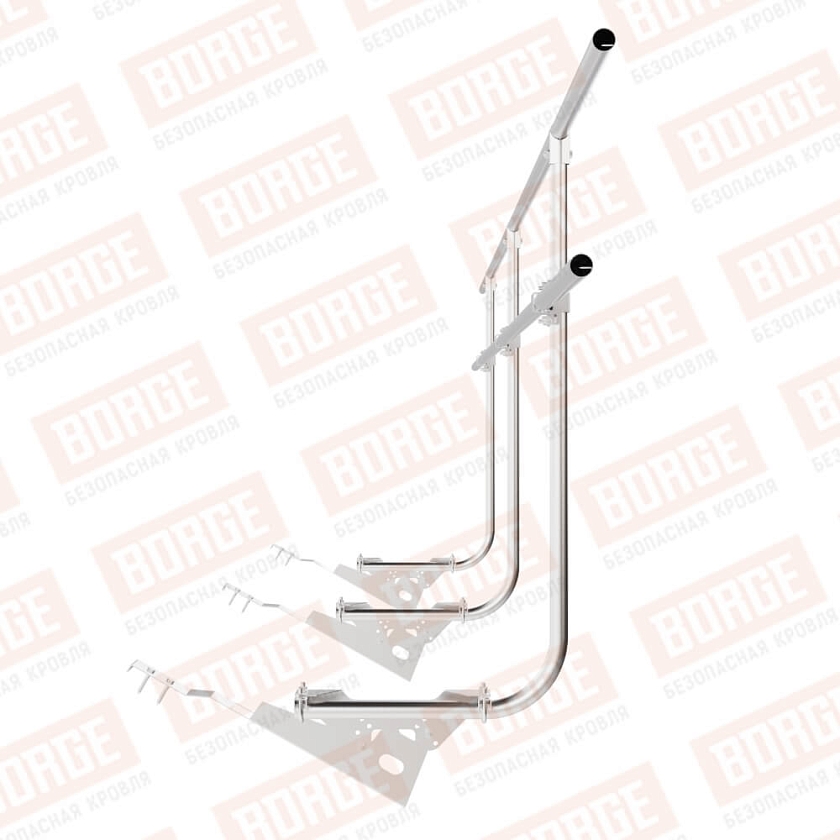 Ограждение кровельное BORGE H-120см, 3м, для черепичной кровли, цинк